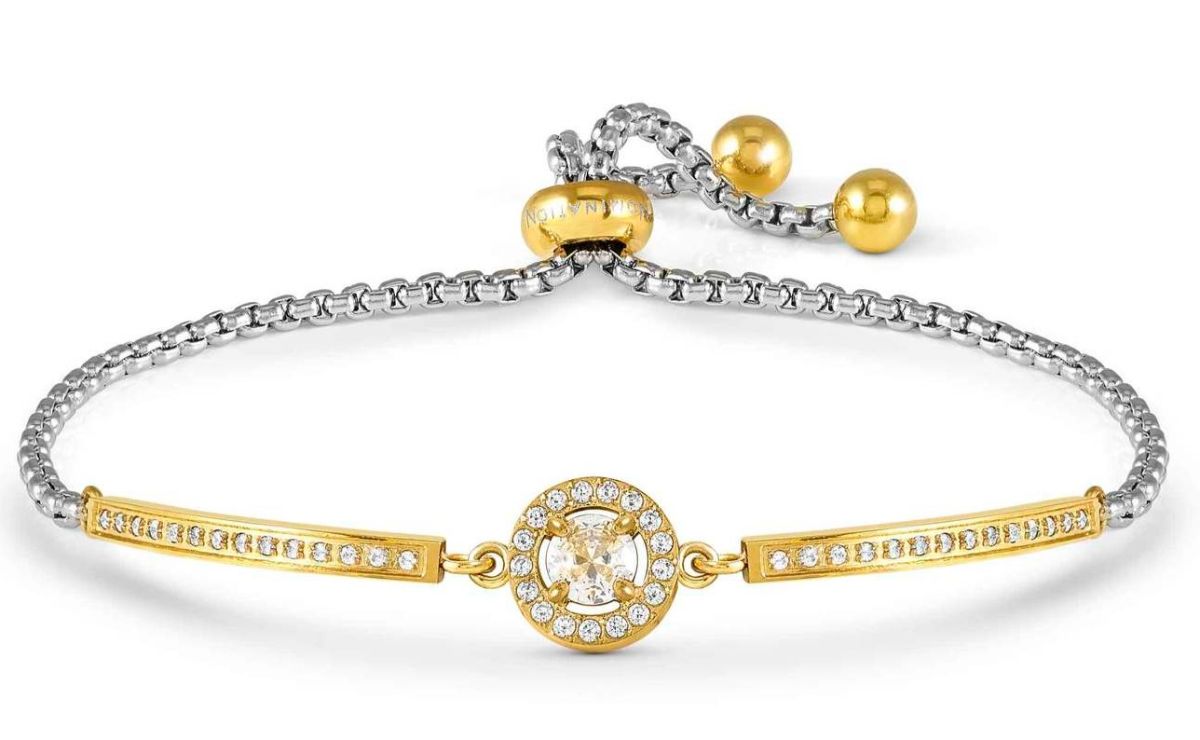 Nomination Royal Dream teräsrannekoru zirkonioilla kulta Circle 029802/017