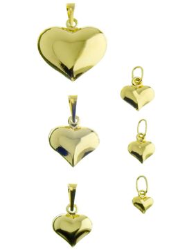 Kultainen sydänriipus / 6 eri kokoa