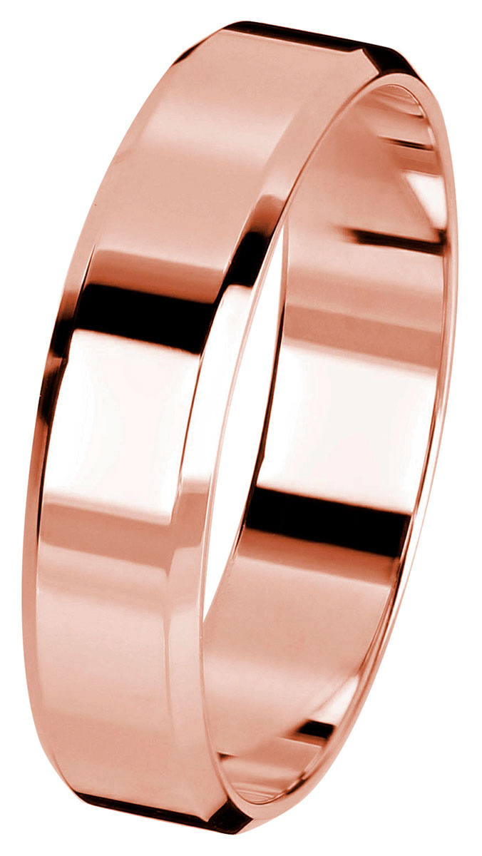 Kohinoor punakultainen viisteflakka kihlasormus 5 mm 003-615P