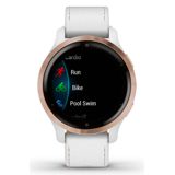 Garmin Venu 2S Rose Gold with White Leather Band 010-02429-23