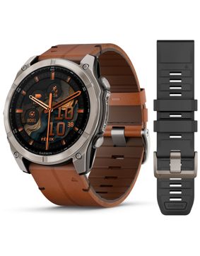 Garmin Fenix 8 51mm Amoled Sapphire Titanium with Chestnut Leather band 010-02905-40