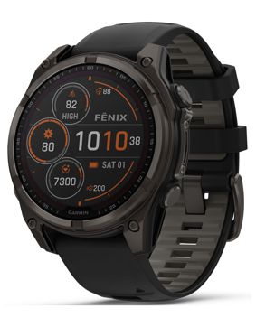 Garmin Fenix 8 47mm Sapphire Solar CarbonGray Titanium with Black band 010-02906-11
