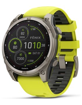 Garmin Fenix 8 47mm Sapphire Solar Titanium with Yellow band 010-02906-21