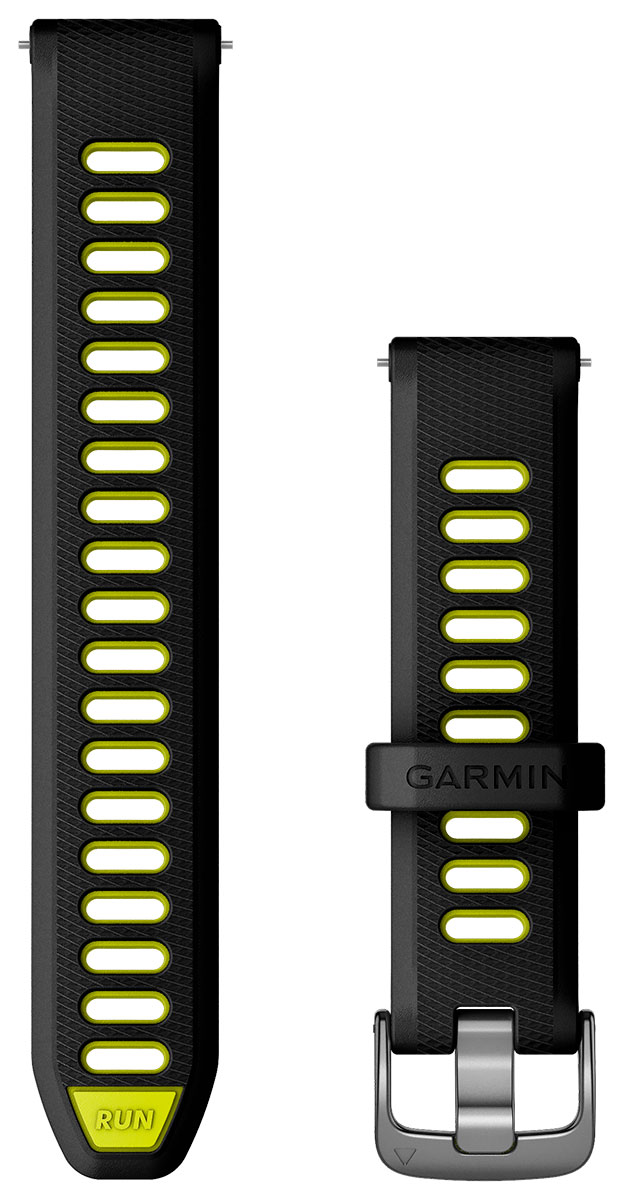 Garmin Quick Release silikoniranneke 18 mm musta-keltainen 010-11251-A3