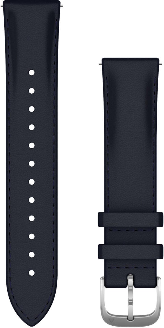Garmin Vivomove Luxe sininen Quick release -nahkaranneke 20mm 010-12924-20
