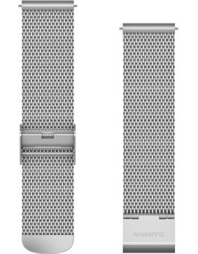 Garmin hopeanvärinen Quick release 20mm mesh-ranneke 010-12924-23