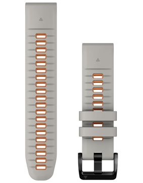 Garmin QuickFit 22 mm sumunharmaa/oranssi silikoniranneke 010-13280-02