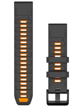 Garmin Quickfit 22 mm silikoniranneke grafiitinharmaa-oranssi 010-13392-05