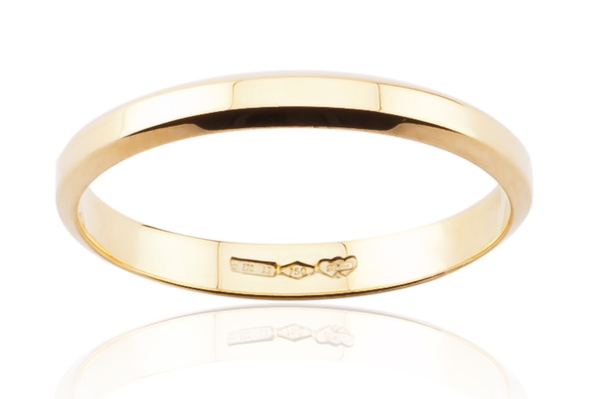 Lykka Exclusive viisteflakka sileä keltakultasormus 2,9 mm