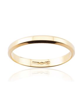 Lykka Exclusive viisteflakka sileä keltakultasormus 2,9 mm