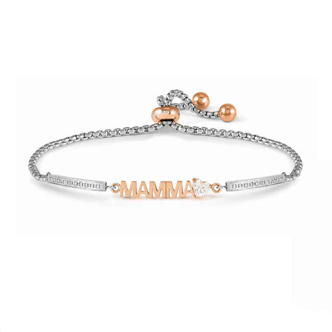 Nomination Milleluci teräs rannekoru Mamma ruusukulta 028026/003