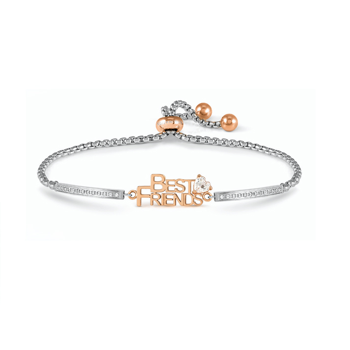 Nomination Milleluci teräs rannekoru Best Friends ruusukulta 028026/006