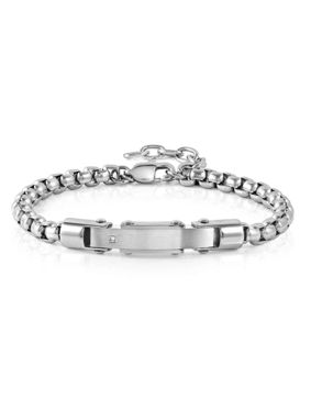 Nomination Strong teräsketjurannekoru yhdellä timantilla 028321/001