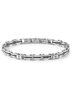 Nomination Strong PVD-pinnoitettu teräsrannekoru 4 timanttia Black 028322/007