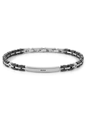 Nomination Strong teräsrannekoru, keraaminen pinta ja 5 timanttia Black 028326/007