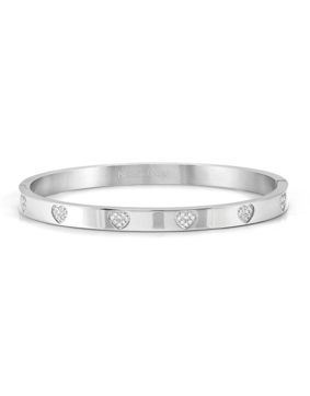 Nomination Pretty bangles pave small size hopeanvärinen sydänrannerengas 029503/004