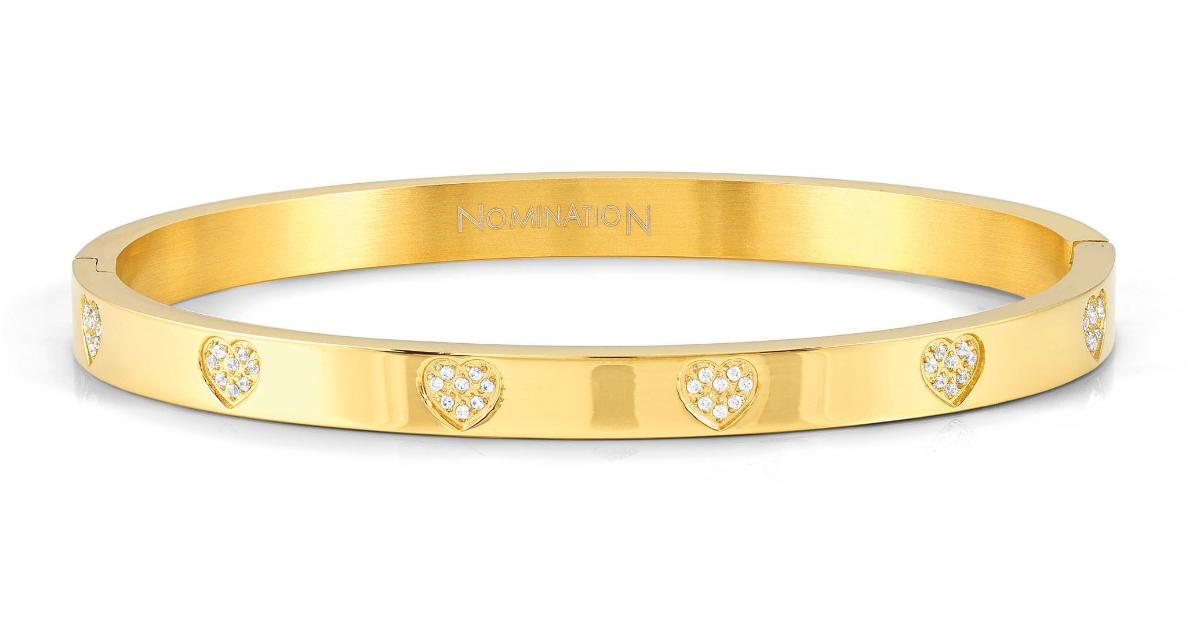 Nomination Pretty bangles pave small size kullanvärinen sydänrannerengas 029503/006