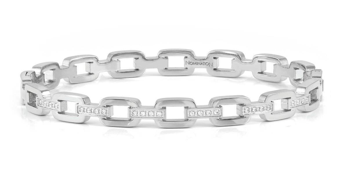 Nomination Pretty bangles chain large size hopeanvärinen rannerengas 029510/001