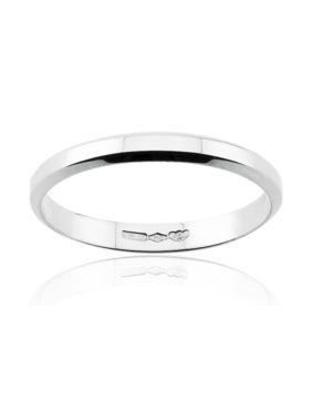 Lykka Exclusive viisteflakka sileä valkokultasormus 2,9 mm