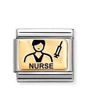 Nomination Composable Classic gold plates Man nurse 030166/49
