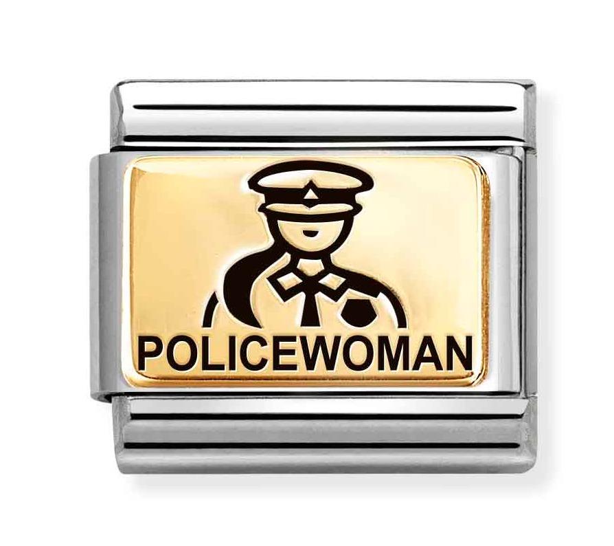 Nomination Composable Classic gold plates Police woman 030166/50