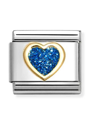 Nomination Classic gold blue heart 030220/07