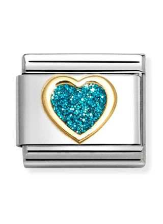 Nomination Classic gold light blue heart 030220/08