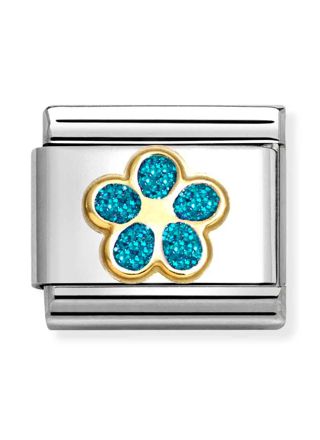 Nomination Classic gold light blue flower 030220/16