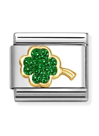 Nomination Classic gold green four-cleaf clover 030220/18
