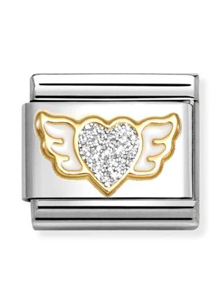 Nomination Classic gold silver winged heart 030220/23