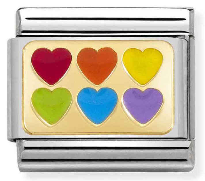 Nomination Classic Rainbow hearts 030263-22-6