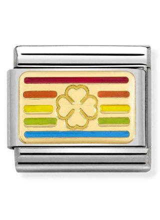 Nomination Classic Rainbow four-leaf clover flag 030263-25