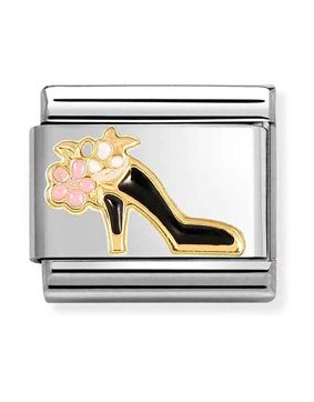 Nomination Composable Classic symbols shoe with flower black 030272/95
