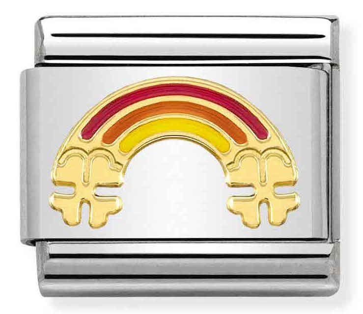 Nomination Classic Rainbow with four-leaf clover 030272-53