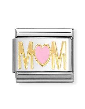 Nomination Composable Classic gold symbols MOM PINK heart 030272/84