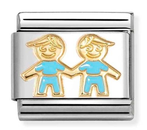 Nomination Composable Classic Symbols Classic gold BLUE brothers 030272/90
