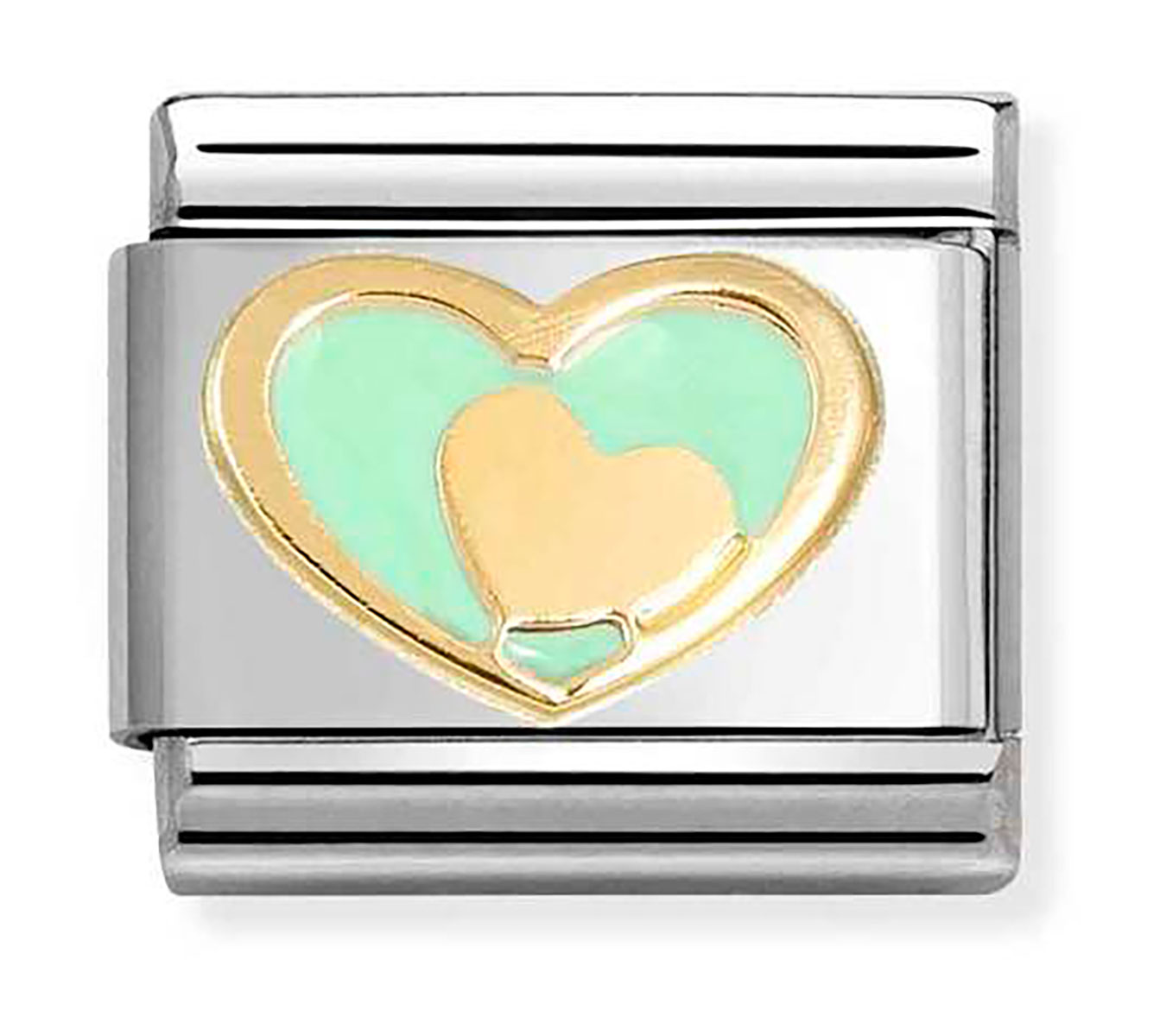 Nomination Composable Classic love heart in heart pastel green 030283/29