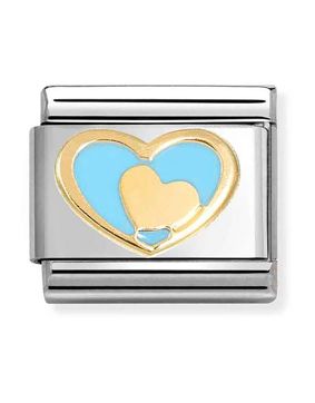Nomination Composable Classic love heart in heart blue 030283/31