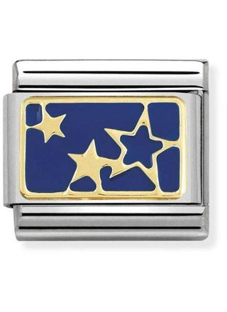 Nomination Classic gold Cosmo Stars Blue plate 030284-44