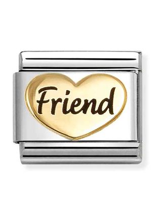 Nomination Composable Classic Symbols Friend sydän kulta 030285/84