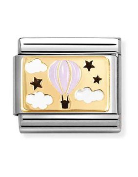 Nomination Composable Classic plates hot air balloon pink 030289/16