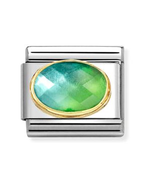 Nomination Composable Classic gold faceted stones BLUE GREEN 030612/037