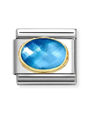 Nomination Composable Classic gold faceted stones LIGHT BLUE BLUE 030612/038