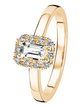Kohinoor Valerie 0,1 ct topaasi-timanttisormus keltakulta 033-262KT-10