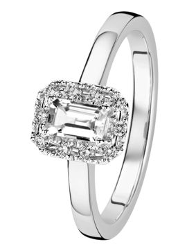 Kohinoor Valerie 0,1 ct topaasi-timanttisormus valkokulta 033-262VT-10