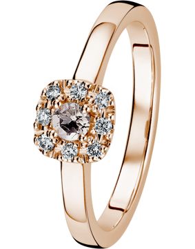 Kohinoor 033-263P-08MO punakultainen morganiitti timanttisormus