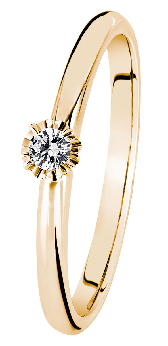 Kohinoor Vega timanttisormus keltakulta 033-445-05