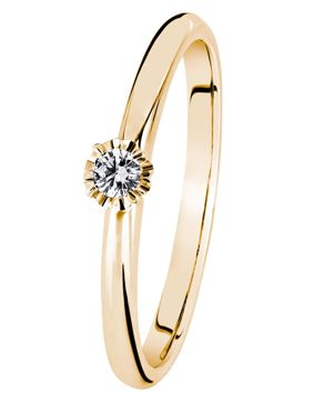 Kohinoor Vega timanttisormus keltakulta 033-445-05