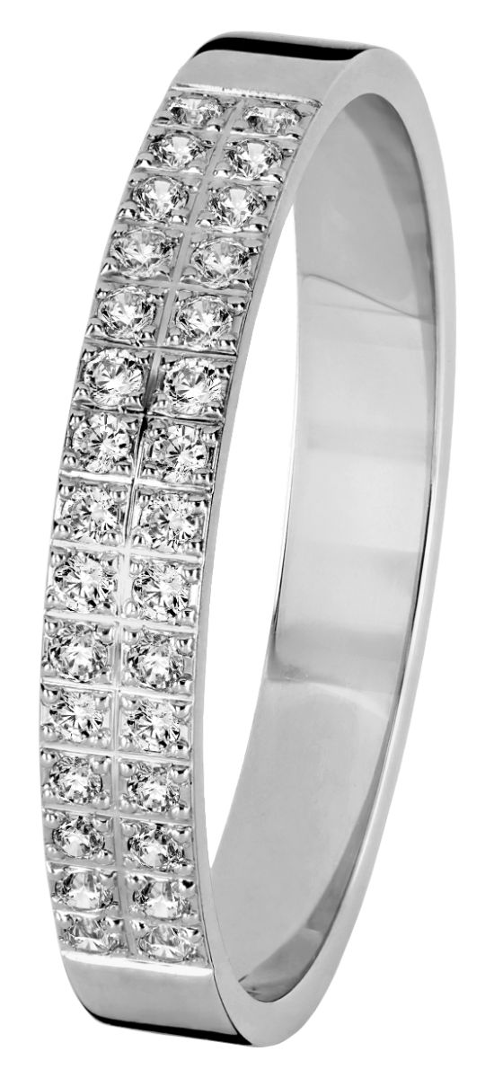 Kohinoor valkokultainen Nova 3 mm timanttisormus 033-613V-15