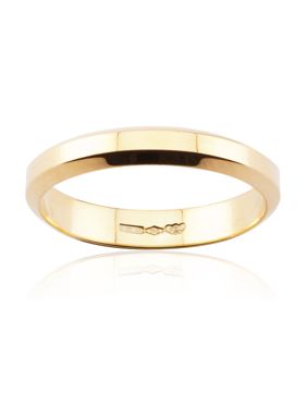 Lykka Exclusive viisteflakka sileä keltakultasormus 3,8 mm